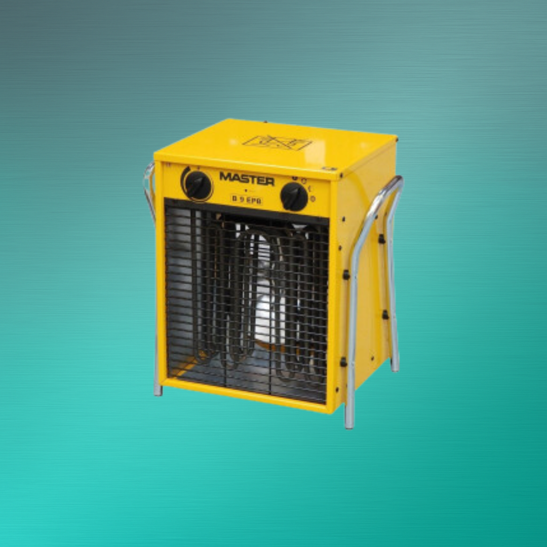 Elektro-Lufterhitzer B 9 mieten – kompakter Elektroheizer 4,5–9 kW mit 800 m³/h Luftleistung für Baustellen, Büros und Werkstätten mit Novaro
