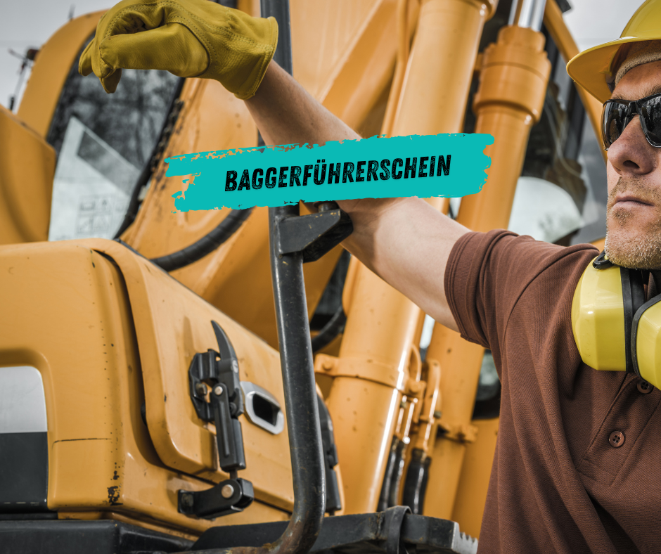 Maschinenführer erhält Schulung an einem Bagger für Bedienberechtigung und Sicherheit