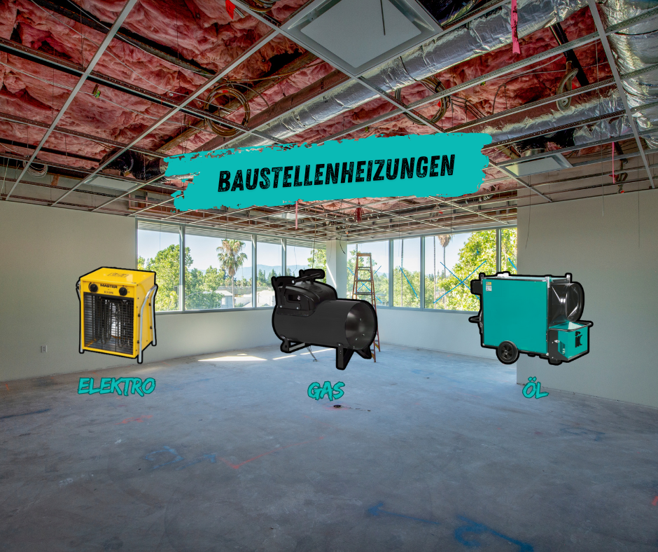 Baustellenheizung mieten bei Novaro – effiziente Heizsysteme mit Elektro-, Gas- und Ölheizungen.