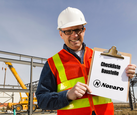 Checkliste für Bauleiter – Baustelle perfekt planen mit Baumaschinen mieten bei Novaro