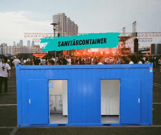 WC-Container und mobile Sanitäranlagen auf Baustelle für Hygiene und Versorgung