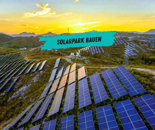 Montageteam installiert Solarmodule auf großer Freifläche eines Solarparks