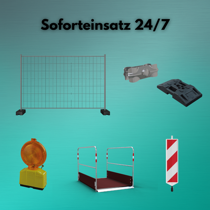 Soforteinsatz 24/7 mieten oder kaufen – mobiles Komplettset für schnelle Baustellensicherung | Novaro
