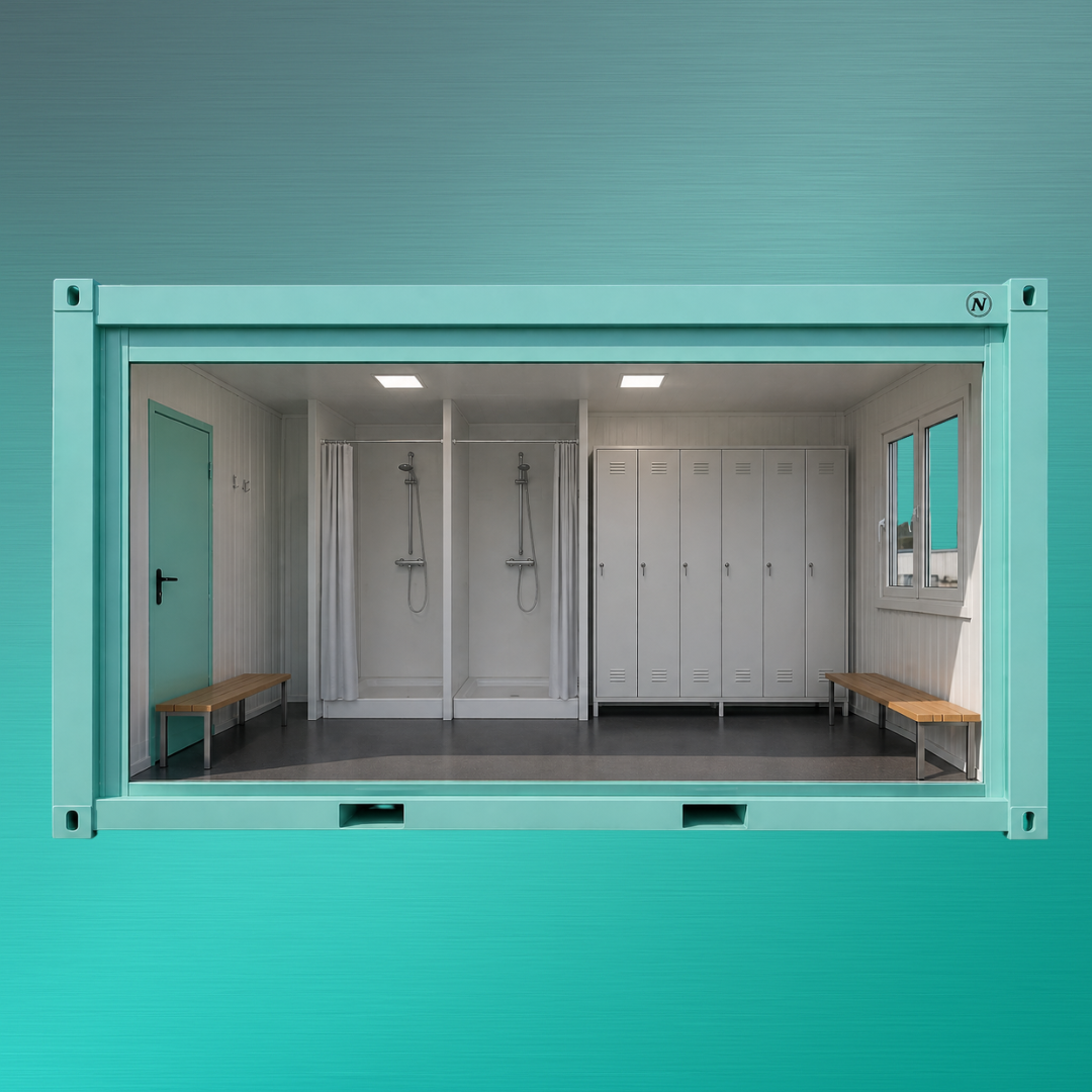 Umkleidecontainer mit Dusche mieten