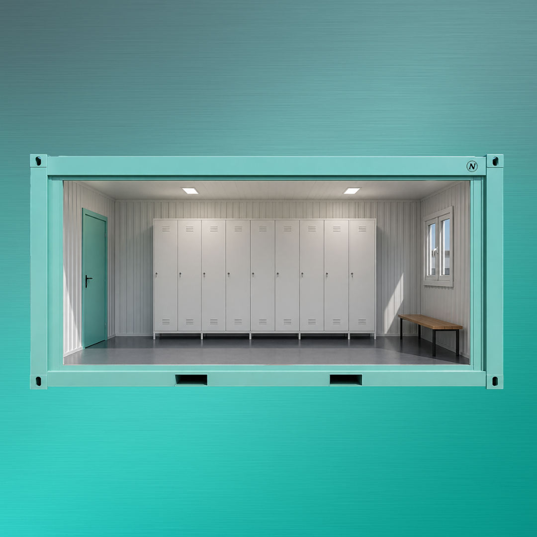 Umkleidecontainer mit Spinden mieten