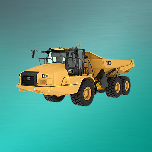Mulden-Hinterkipper CAT 730 mieten – 27.600 kg Nutzlast, 17,5 m³ Mulde, knickgelenkter Allrad-Dumper für Erdbewegung & Großbaustellen | Novaro