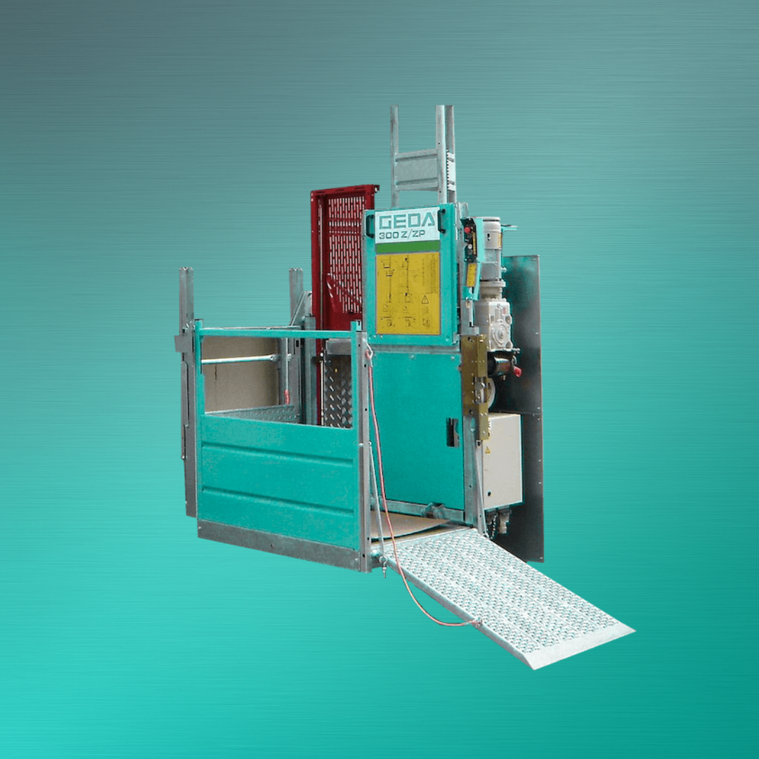 Personenbauaufzug GEDA 300 Z/ZP mieten – sicherer Aufzug für Personen und Material auf Baustellen mit Novaro