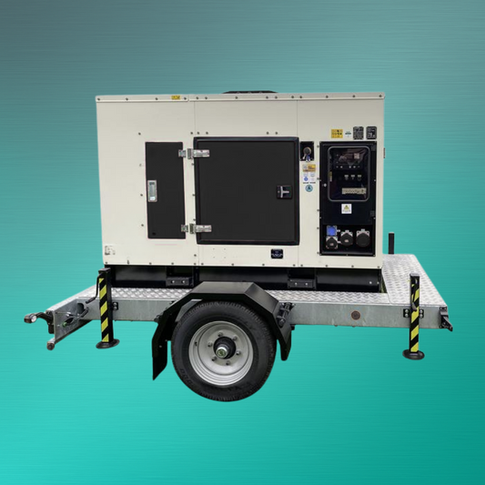 Stromerzeuger bis 50 kVA mit Fahrgestell mieten – kompakter und mobiler Generator für Baustellen, Notstrom und Events mit Novaro